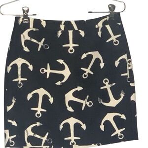 J. Crew Blue and White Mini Skirt Size 00